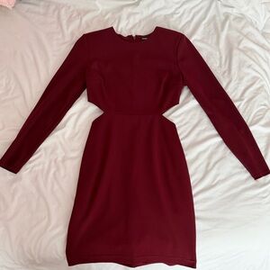 Express Burgundy Long Sleeve Dress